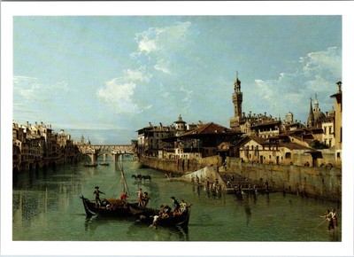 Art Postcard View of the Arno, Toward Ponte Vecchio c1742 by Bernardo Bellotto