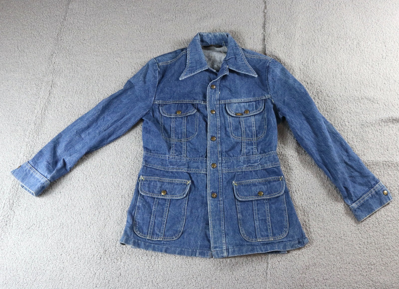 Lee Denim Jacket Vintage Mens M Chore Barn Safari 4 Pocket