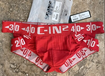 Mens Size XL Cin-2 Hard Jock Strap With Back Red