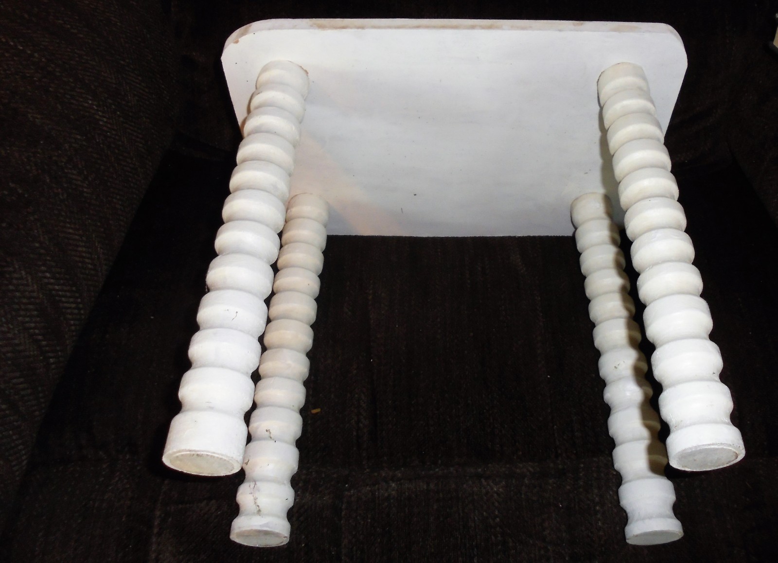 VINTAGE WOODEN STOOL -  - ANTIQUE MILKING SEAT - FARMHOUSE STEP