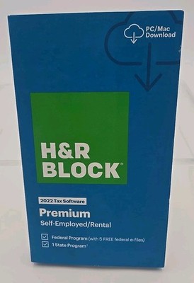 H&R Block Tax Software Premium 2022 PC/Mac Email Delivery!