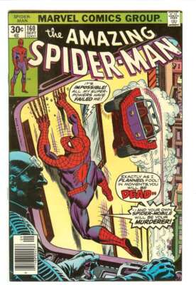 AMAZING SPIDER-MAN #160 9.2 // SPIDER-MAN VS SPIDER-MOBILE MARVEL COMICS 1976