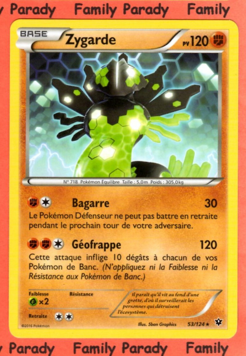 ⭐︎ポケモンキッズカード ピクシー No.53 Zygarde 120Hp 53/124 XY Destiny Impact Rare New Fr Pokemon