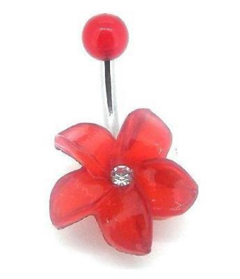 Belly Buton Ring 316L, Acrylic, Flower, Navel Rings [Jewelry]