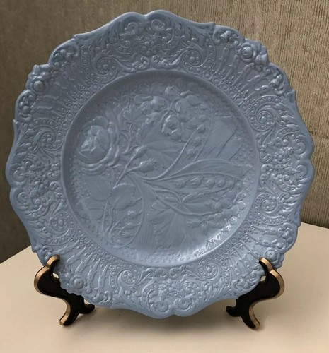 Six (6) RIDGEWAYS RENAISSANCE ACCENT LUNCHEON PLATES Blue- 9