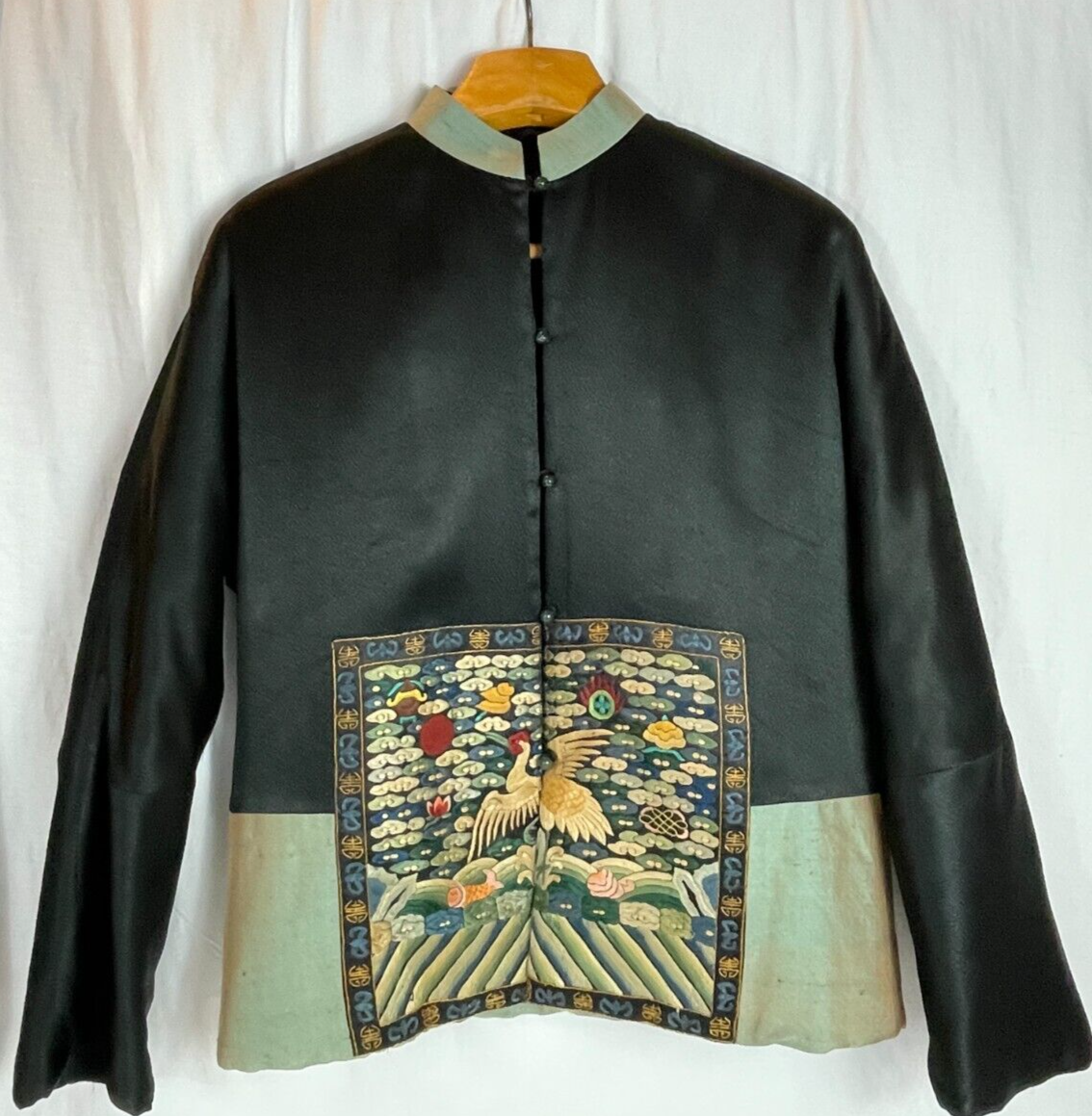 SMOKE FLOWER SCARF JACKET ブラック　S SMOKE FLOWER SCARF JACKET ブラック S