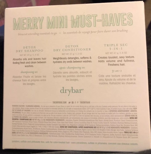 Drybar Merry Mini Must-Haves Set Triple Sec Detox Dry Conditioner + Dry Shampoo