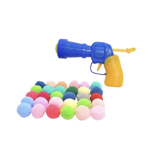 Cat Toy Ball Firing Gun 50 Fun Soft Cat Play Balls