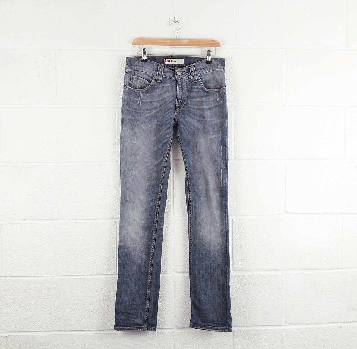 Vintage Levi's 511 Slim Coupe Droite Bleu Effet Vieilli ...