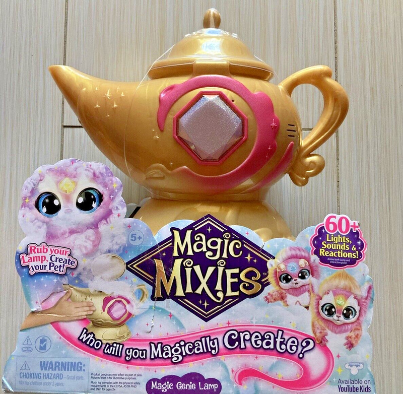 Magic Mixies Magic Genie Lamp with Interactive 8” Pink Plush