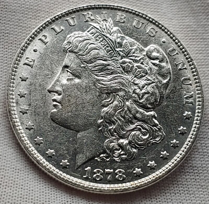 1878 7TF Rev 78 Morgan Silver Dollar BU Authenticated Nice Eye Appeal UNCDETAILS