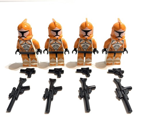 Toys & Hobbies Lego Star Wars Orange Bomb Squad Clone Trooper Minifigure Lot of 4 Building Toys
