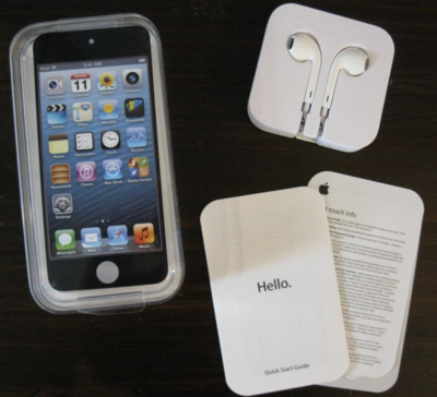 Apple iPod Touch 32GB Clear Plastic Retail Box w Stickers Earbuds NO iPOD EUC