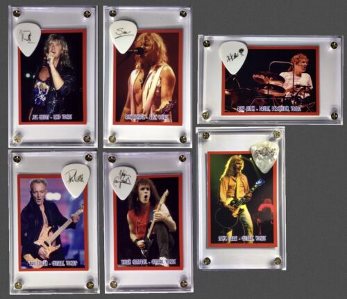 *** Special package of 6 Def Leppard trading card / guitar pick displays *** 
