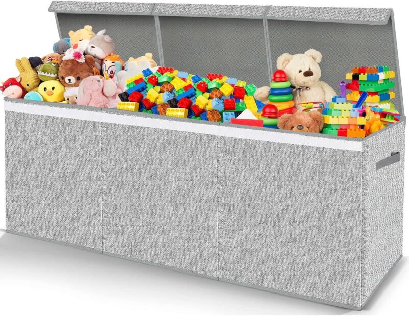 Extra Large Toy Box for Girls Boys - Collapsible Kids Toy Chest Boxes Organizers