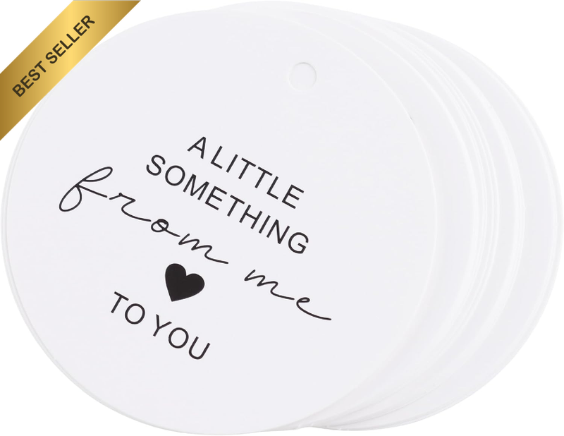 70Pcs Thank You Gift Tags, 2.5Inch “A Little Something from Me to You” Pre-Punch