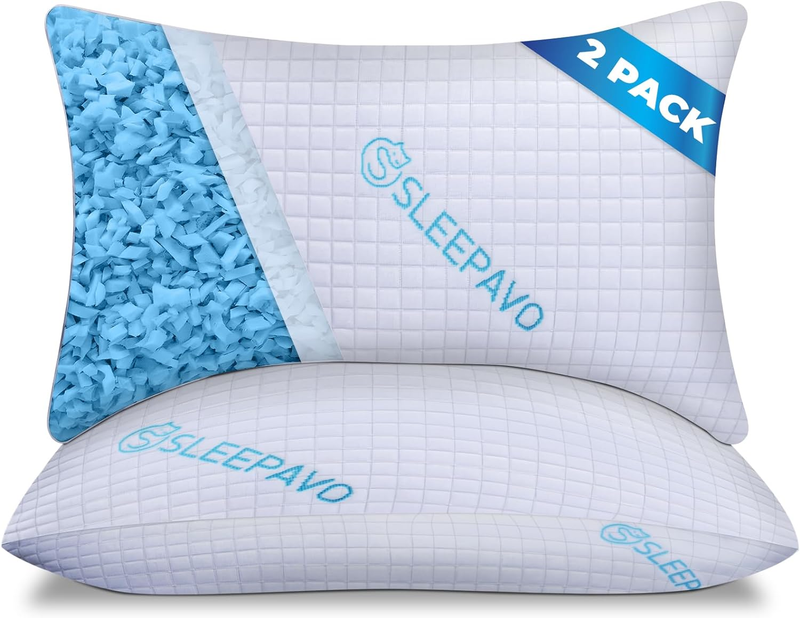 Queen Size Set Of 2 - Extra Firm Bed Pillows - Adju