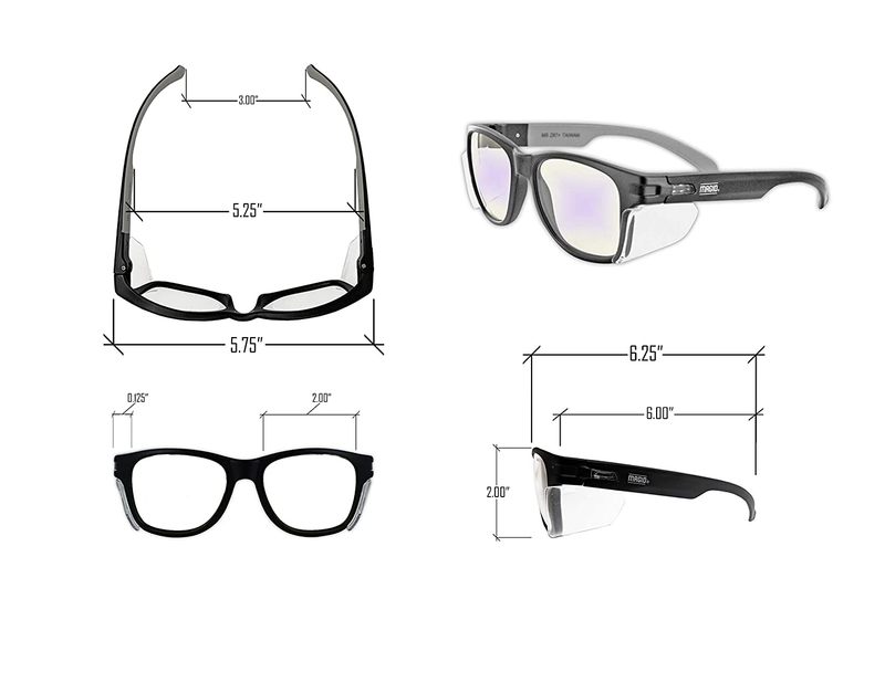 MAGID Iconic Y50 Safety Glasses with Side Shields Clear Blue Light Blocking Lens