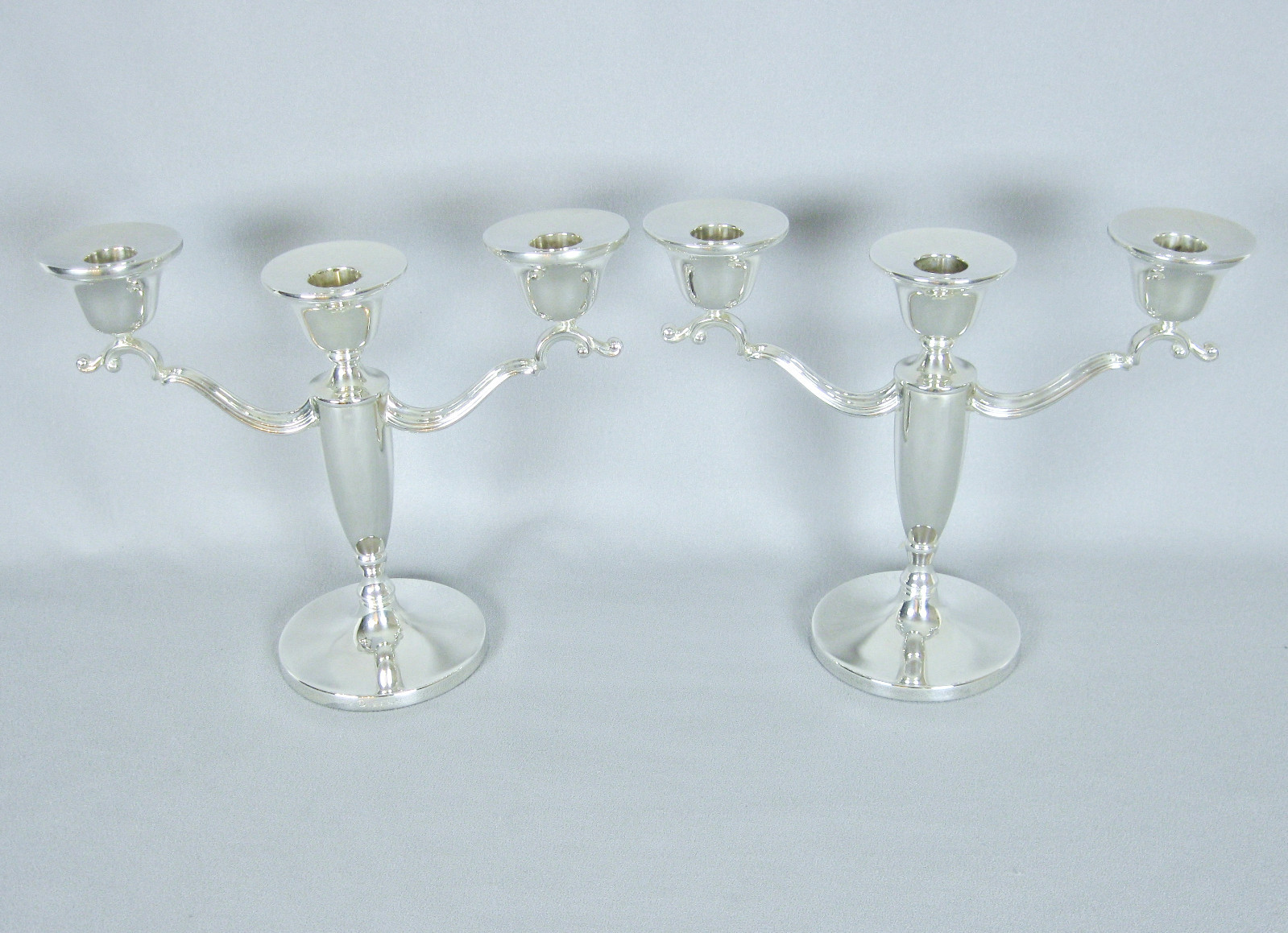 Pair Barker Ellis Birmingham Sterling Silver 3 Light Candelabra 1082g