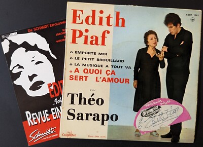 Edith Piaf Signed Olympia Label on 'A Quoi Ça Sert L'amour' 7'' Vinyl, 1962