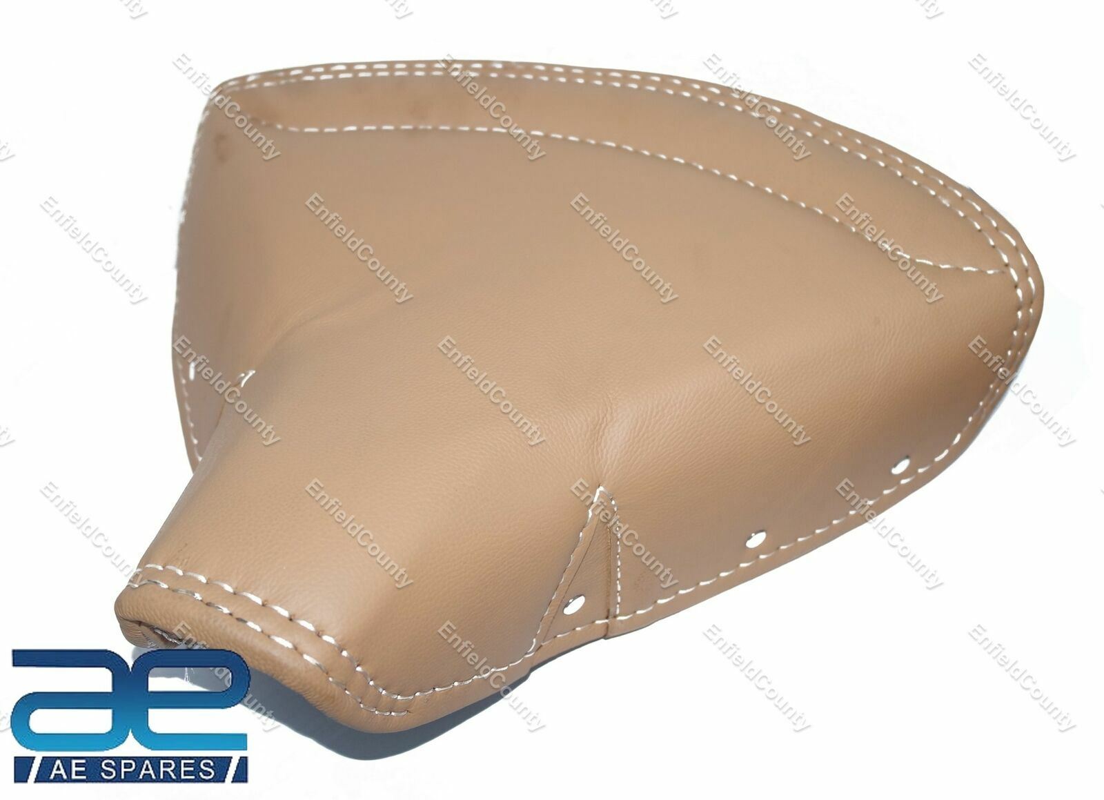 For Royal Enfield Ariel BSA Lycett Camel Brown Leather Front Solo Seat Cover 