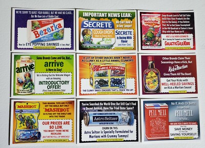 2021 Topps Mars Attacks Wacky Packages Series 5 (9) Sticker Coupon Back Set /130