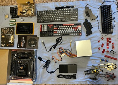 PC-Computer Parts LOT!- MOBO/CPU/Keyboards/PSU/XBOX 1 Power Supply/Speaker &MORE