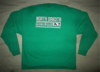 UND FIGHTING HAWKS MENS  3XL 54-56 LONG SLEEVE,SHIRT RUSSEL ATHLETIC DEPT SOUX