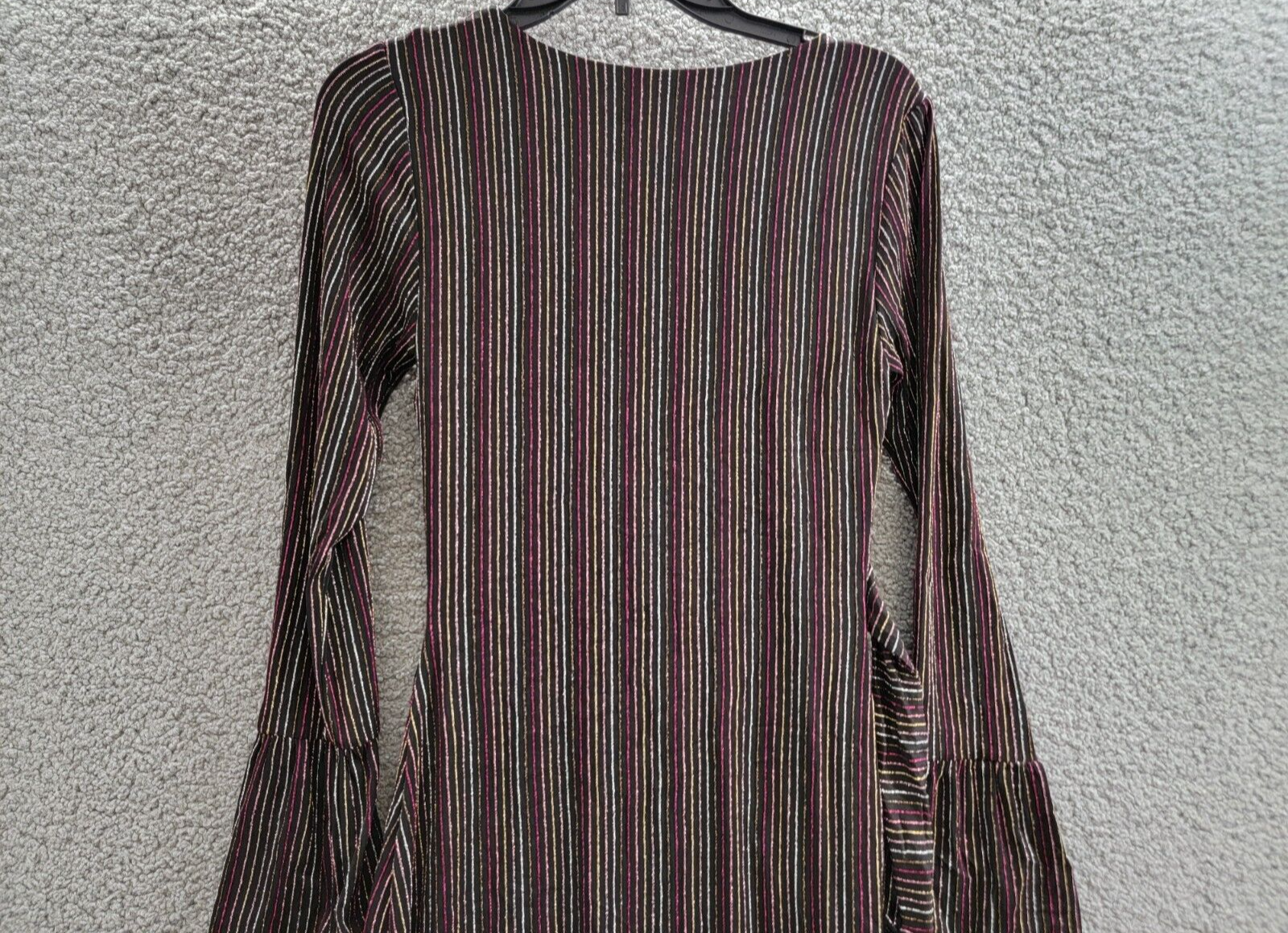 French Connection Paula Keyhole Midi Dress Women's XS Blackout Multi Round Neck - Picture 11 of 16