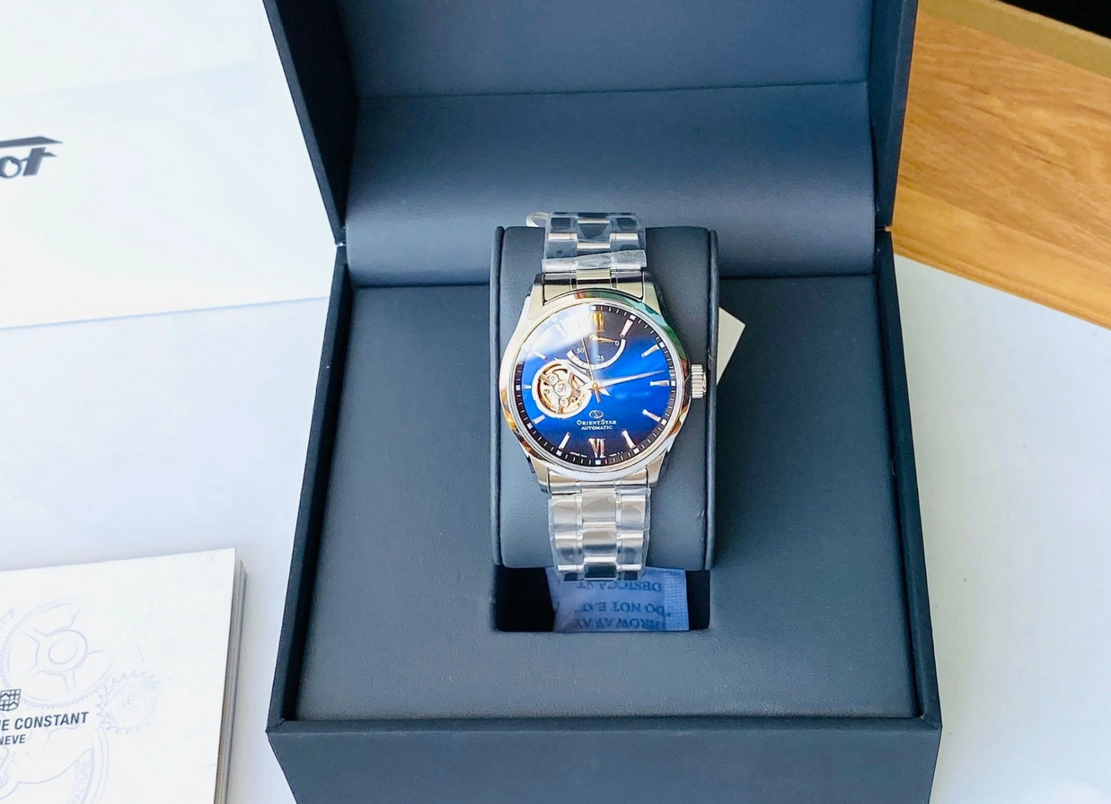 Pre-owned Orient Star Automatic Blue Dial Sapphire Crystal Men's Watch Rk-at0011a