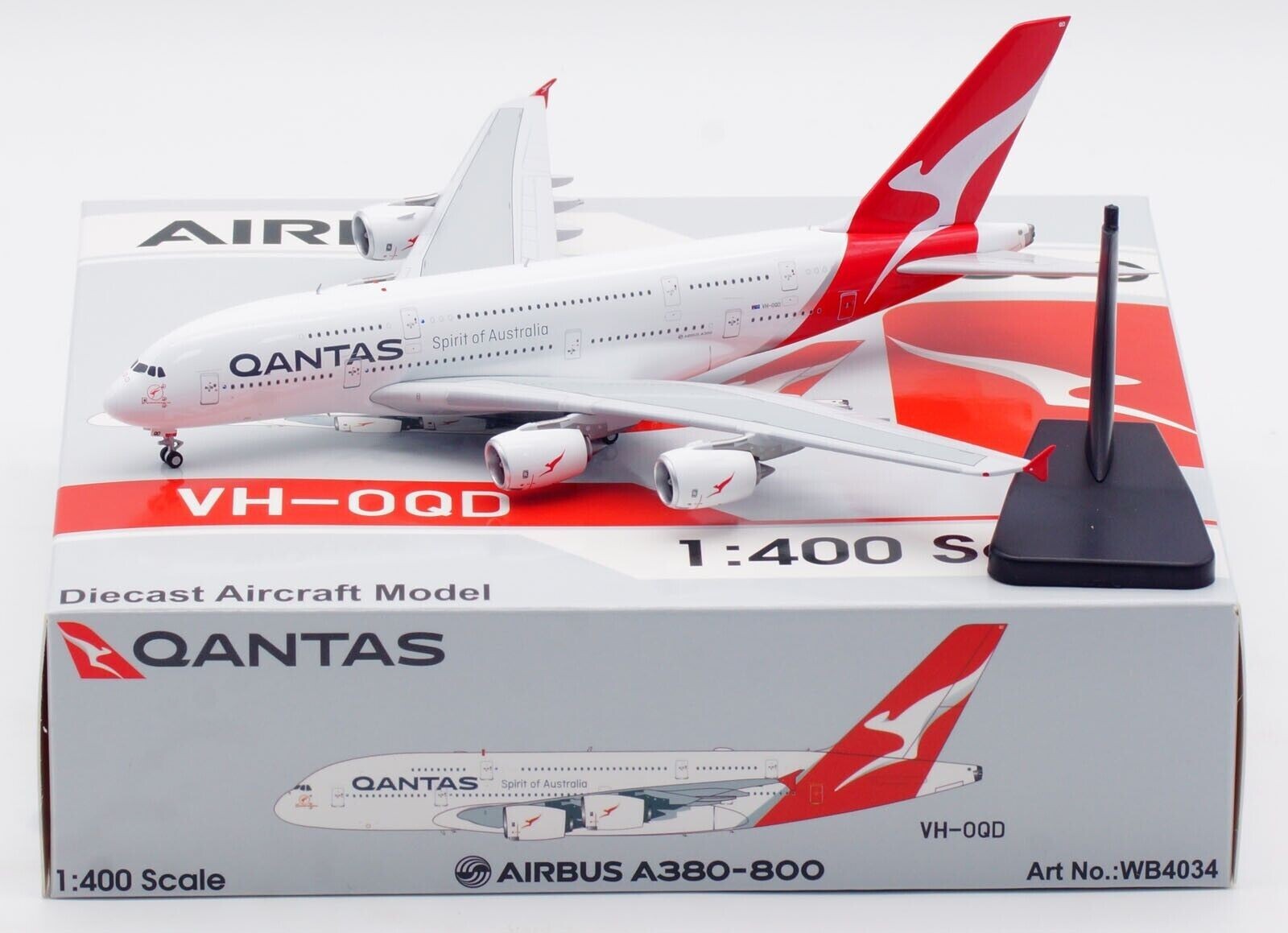 Aviation 400 1:400 Qantas Airways Airbus A380-800 “Silver