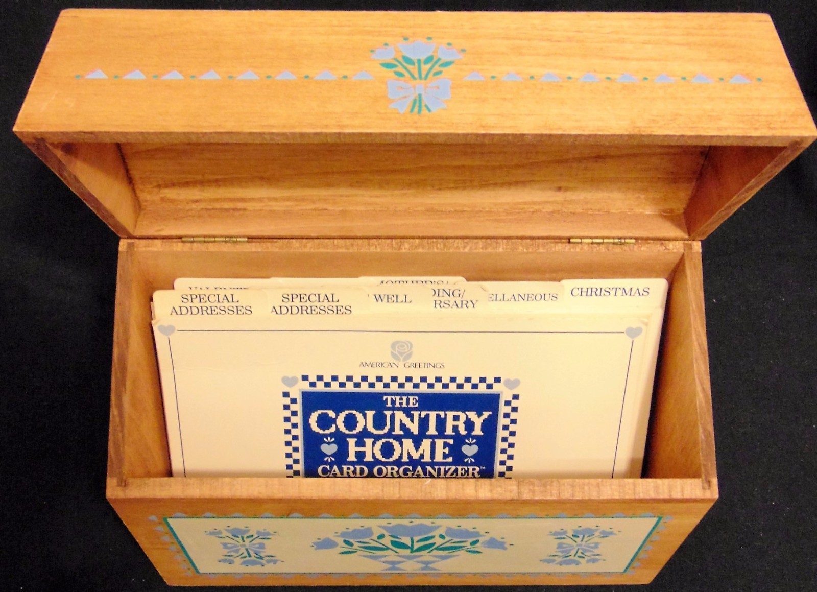 Vintage Wooden Recipe Box American Greetings 1987