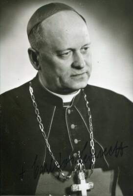 Carl Joseph Leiprecht autograph, BISHOP of Rottenburg 1949-1974, signed photo