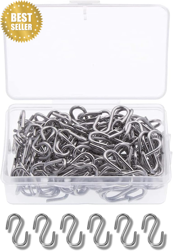 Mini S Hook, 100Pcs S-Shaped Wire Hook for DIY Crafts, Hanging Jewelry, Key Chai