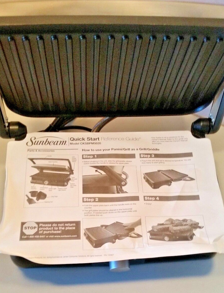 Sunbeam  2 -Slice  Panini  Maker  CKSBPM5020  nib. Never used. Tested