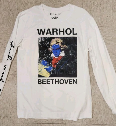Zara x Andy Warhol Beethoven Long Sleeve White T-shirt Size