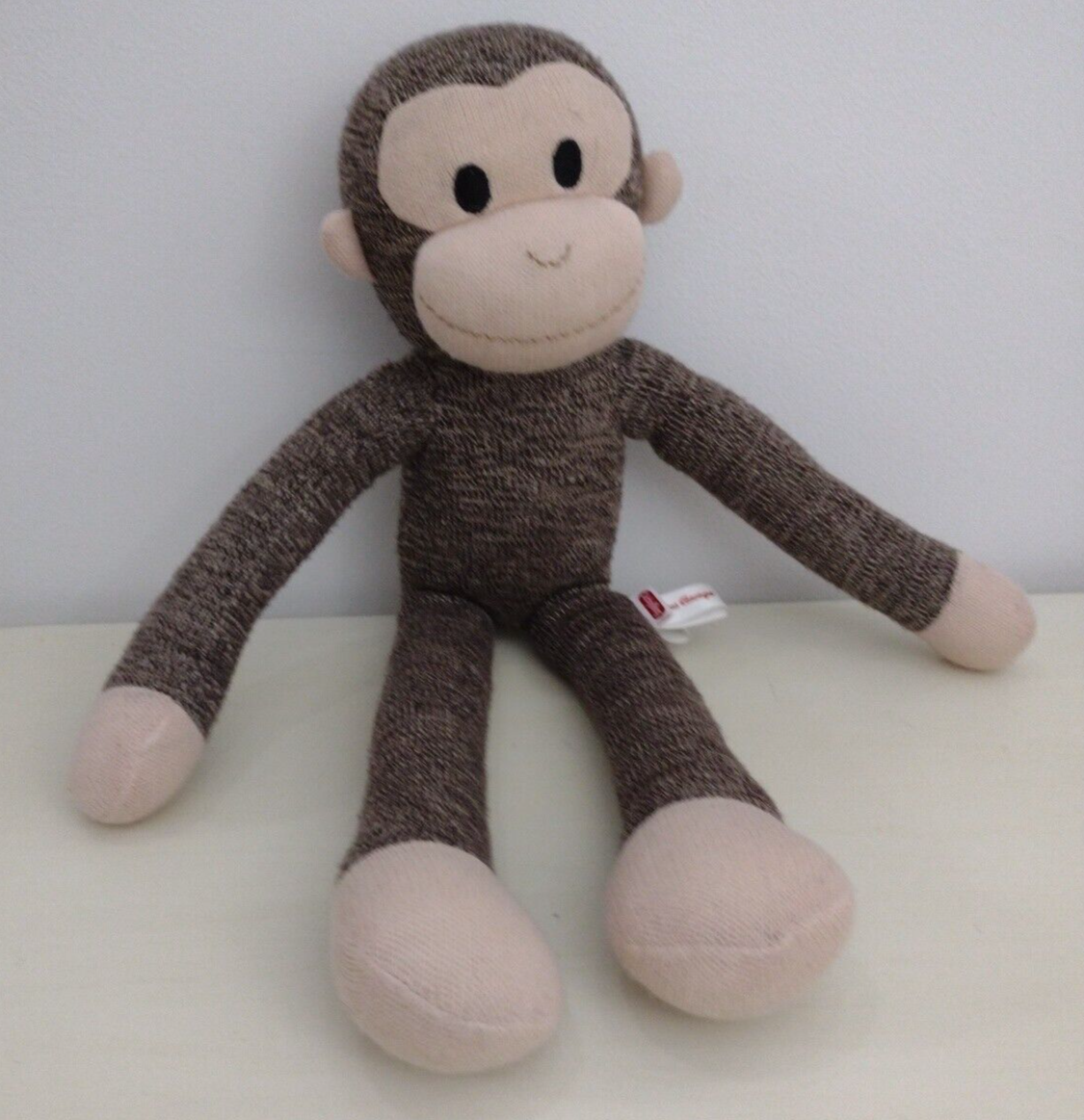 Schylling Curious George Sock Monkey Stuffed Plush  Toy Animal No Shirt 20
