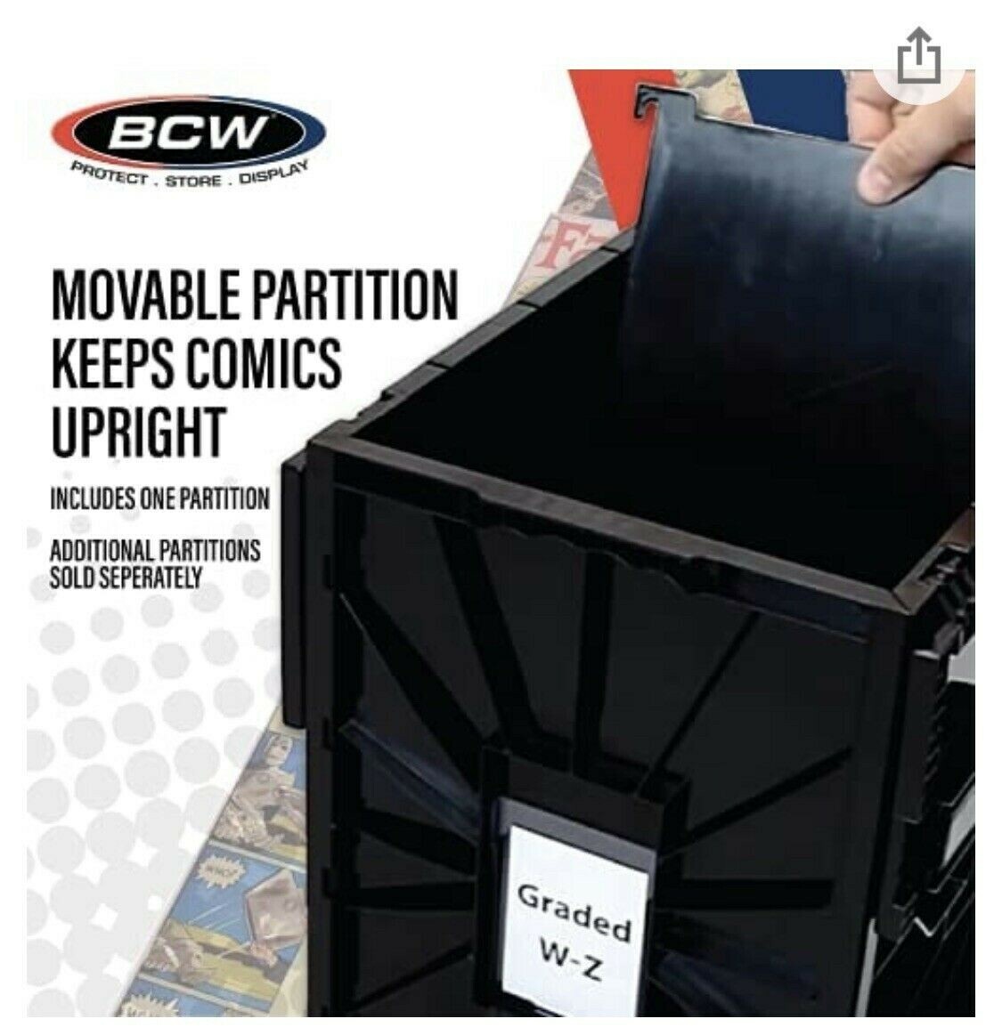 BCW Plastic Black CGC Graded Comic Book Box Acid Free Storage Tote Bin
