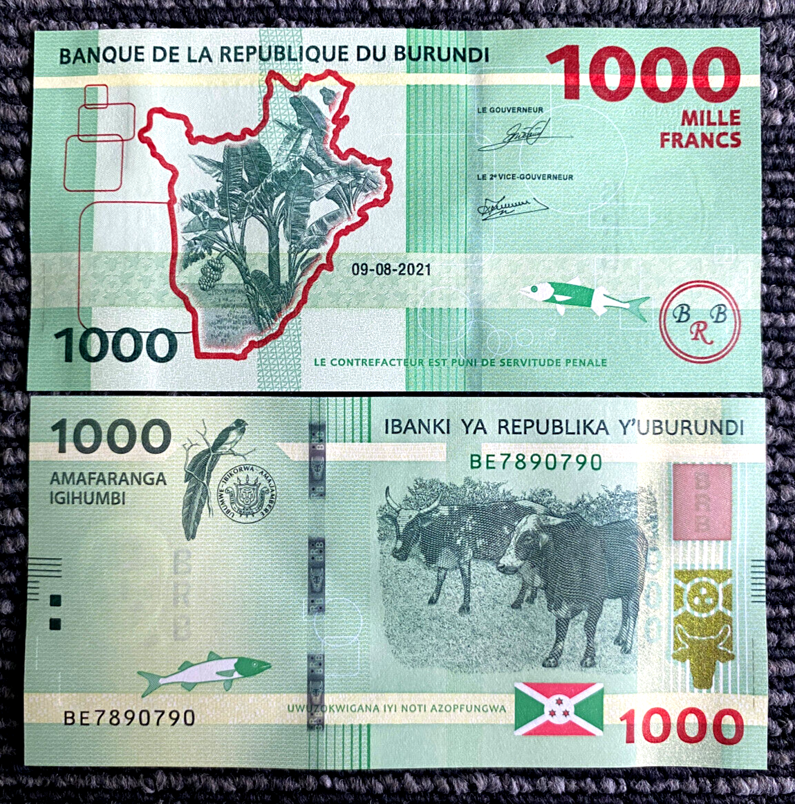 Burundi 1000 Francs 2021 Banknote World Paper Money UNC Currency Bill Note