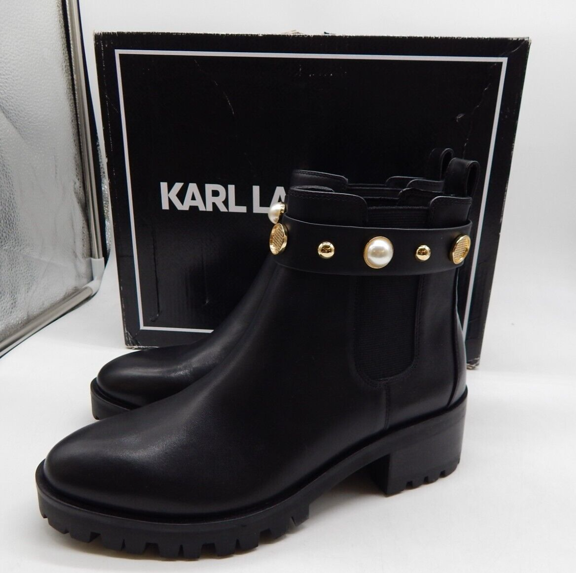 pola studded chelsea bootie karl lagerfeld paris