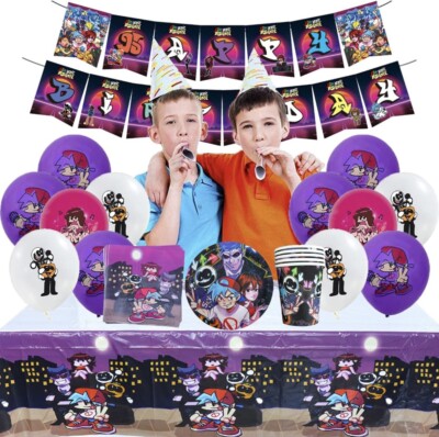 Friday Night Funkin Game Complete Party Supply Kit Banner Balloons Tableware