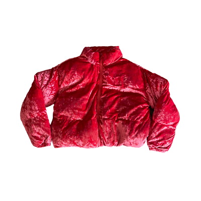 Wander Crushed Velour Cropped Puffer Jacket