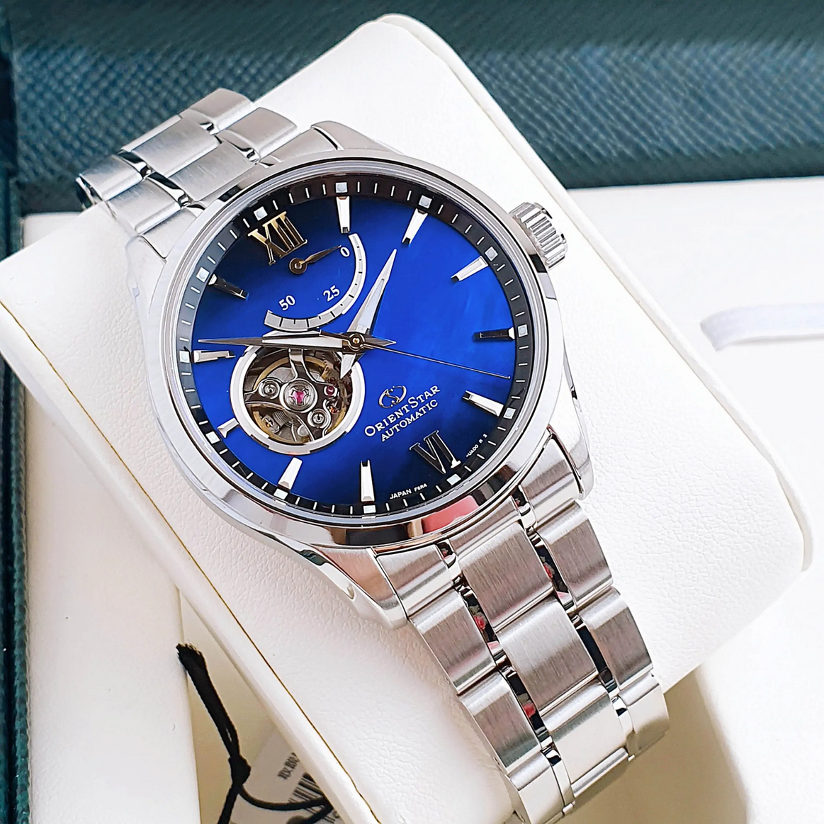 Pre-owned Orient Star Automatic Blue Dial Sapphire Crystal Men's Watch Rk-at0011a