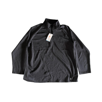 ZELOS Men's True Black Mock Neck Performance Quarter-Zip Pullover Jacket