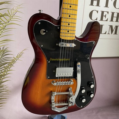 Customized Vintage Sunburst TL Electric Guitar Jazz Bridge S-H Pickup Big Head