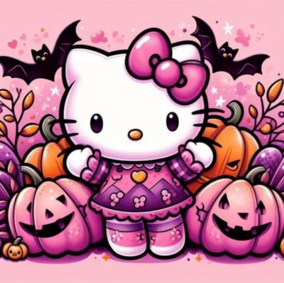 Hello Kitty Halloween 5D DIY Diamond Art Painting Kit