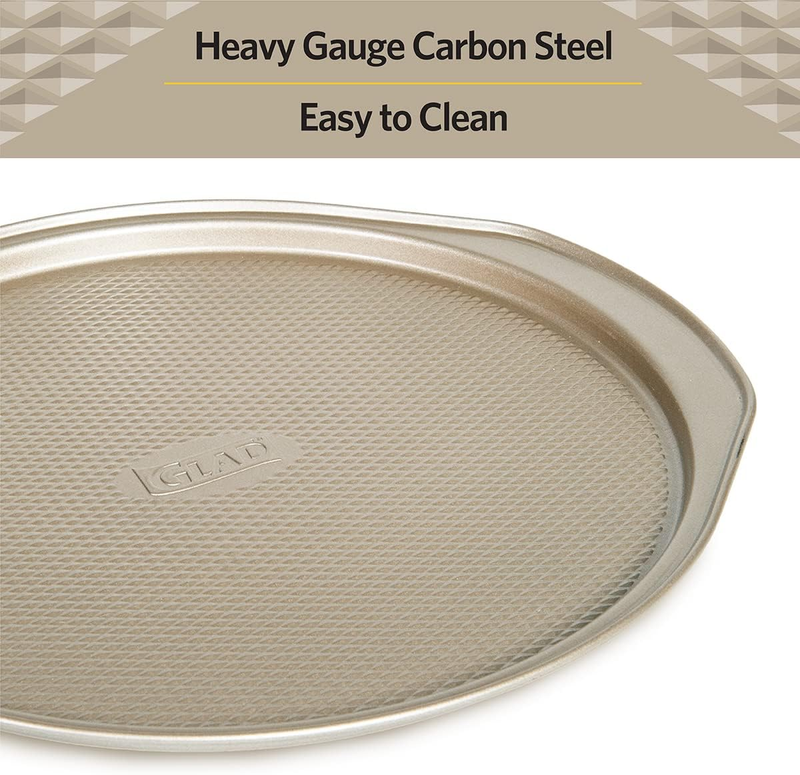 Nonstick Large Pizza Pan for Oven | Round Baking Tray | Textured Cooking Sheet C