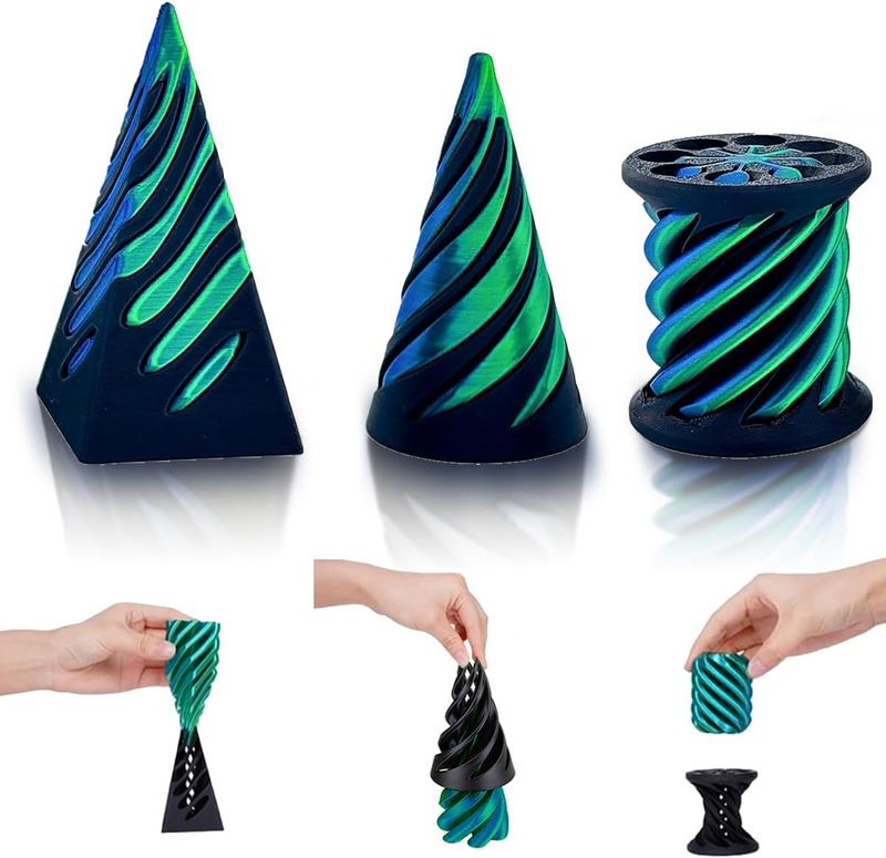 Impossible Cone (3PCS), 3D Printed Spiral Cone Fidget Toy, Impossible Pyramid Pa