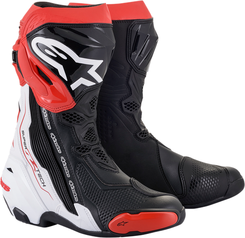 Alpinestars Supertech スーパーテックR 42 Alpinestars Supertech R Boots US 8 / EU 42 Black/White/Red