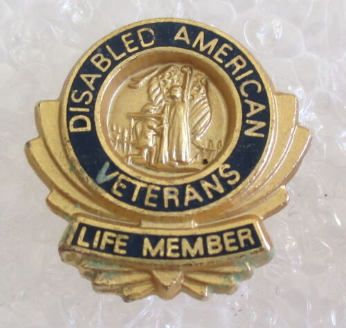 Vintage Disabled American Veterans Life Member Award Pin - DAV